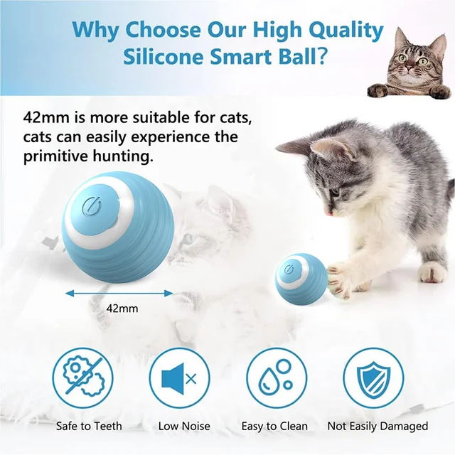1Pcs Pet Gravity Intelligent Rolling Ball Cat Toy To Relieve Boredom Self Hi Cat Teaser Stick Kitten Charging Cat Teaser Ball - Image 2