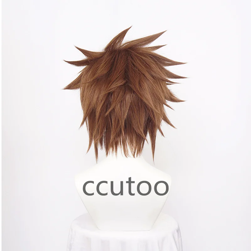 Kingdom Hearts Sora Cosplay Wig Brown Short Synthetic Hair Halloween Costume Wigs + Wig Cap synthetic wig halloween wig