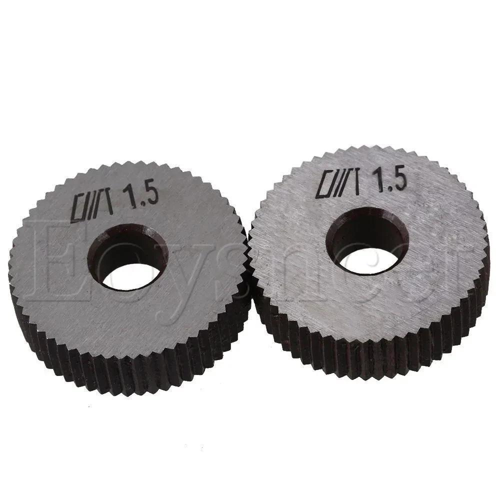2pcs Silver Steel Knurling Tool 28mm Single Straight Wheel 1.5mm Pitch