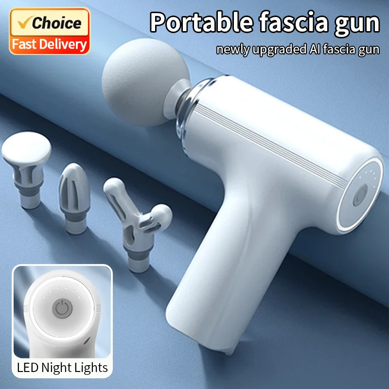 Portable AI Fascial Massage Gun Electric Percussion Massager Body Relaxation With 4 Replaceable Massage Head LED Night Light BEST SELLERS
