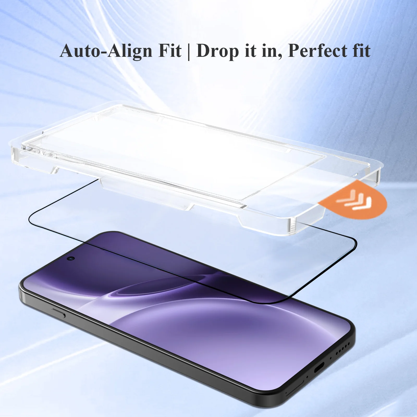 Lereach Tempered Glass Screen Protector with Dust-Free Positioning and Auto-Align HD Clarity