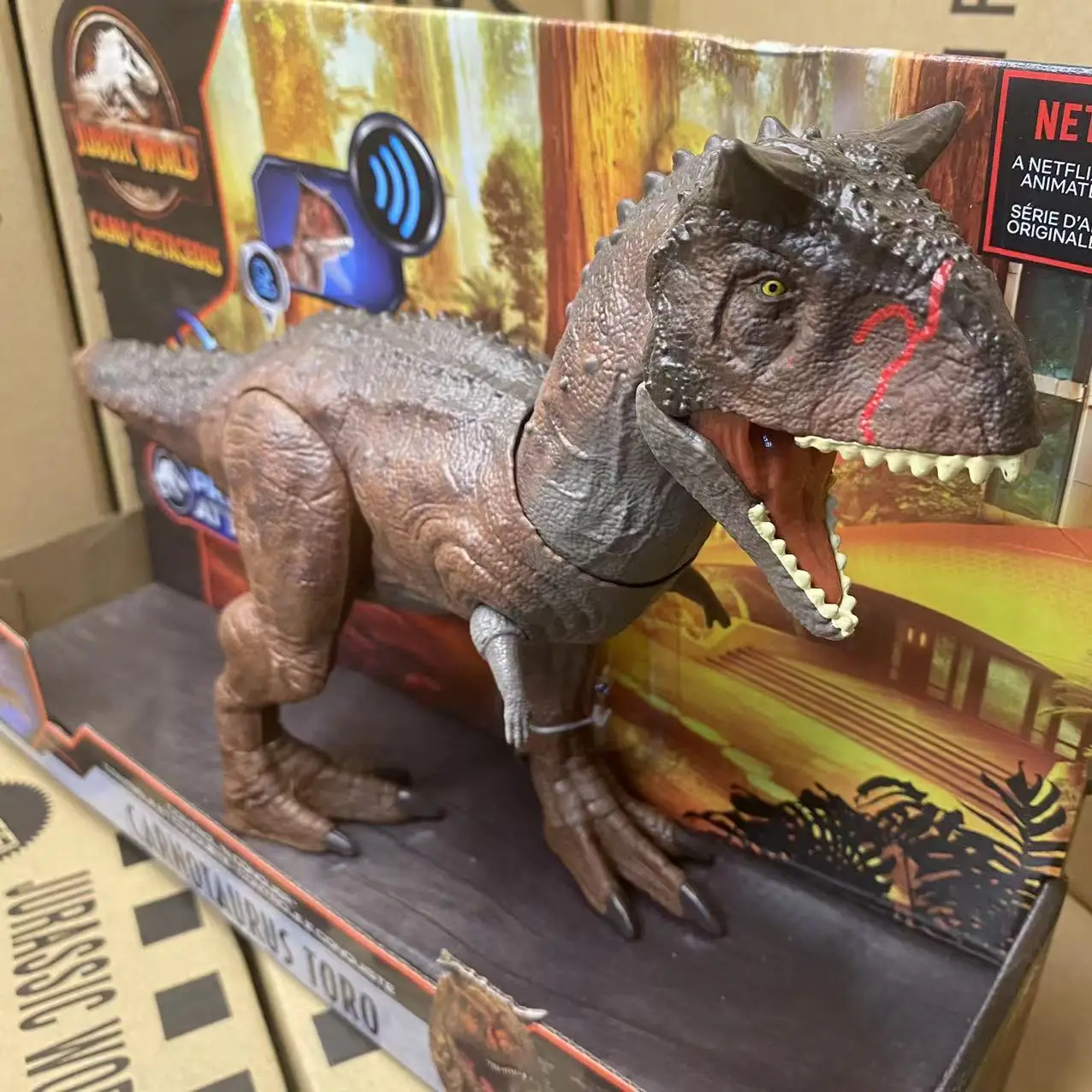 恐竜　フィギュア 可動式 Mattel-低音と可動式ジョイントを備えた子供の誕生日プレゼント