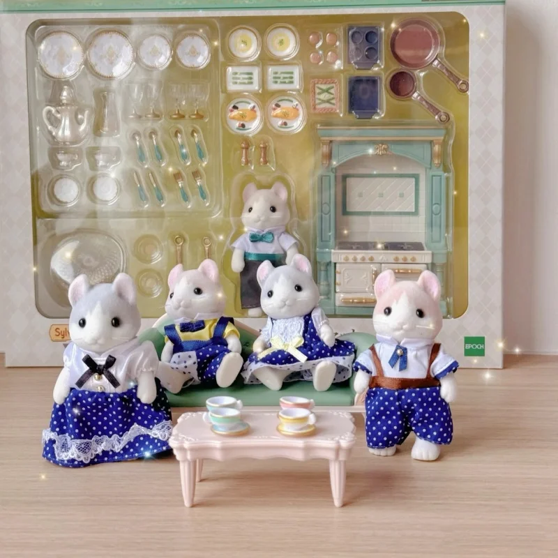 

Hot Arrival Sylvanian Baby Family Anime Handsome Brothers Set Curly Ear Cat Babies Tasty Treats Set Collections Doll Birthday Gi