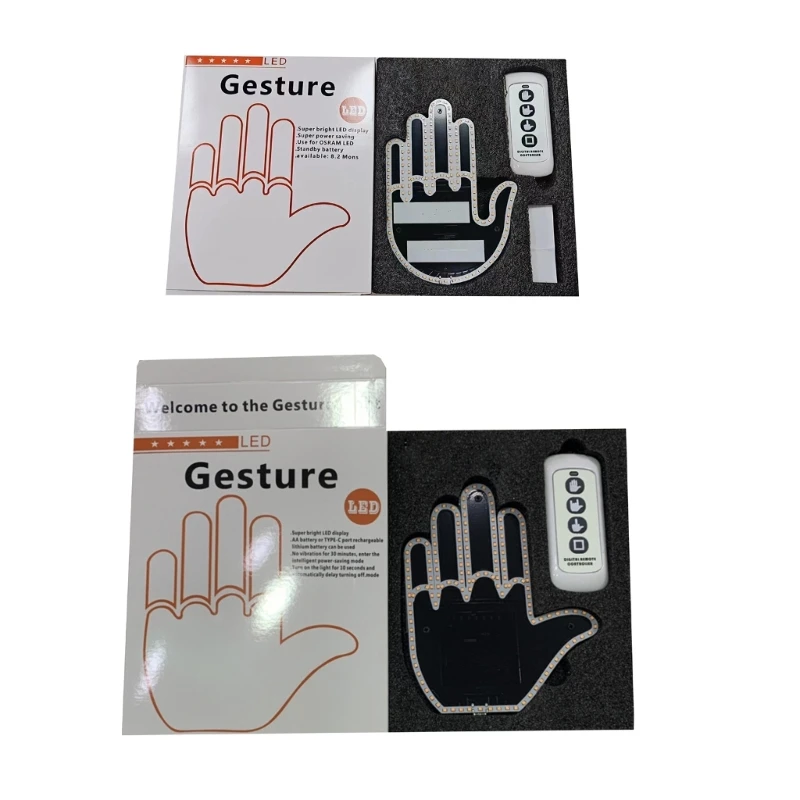 

Car Finger Gesture Light Car LED Sign Light Hand Light for Men Women