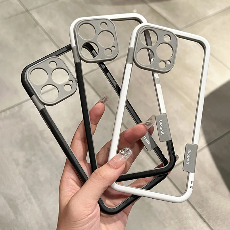 Luxury Liquid Silicone Shockproof Phone Case with Contrast Color Soft Border and Bumper Frame