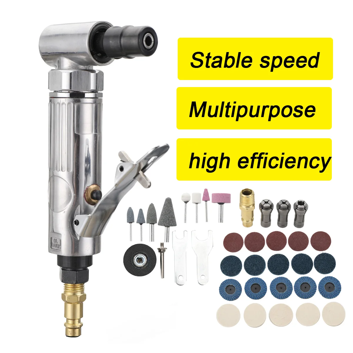 Winkelschleifer für Druckluft 90er ° Rod Polisher Grinder 1/4 Zoll Micro Air Stabschleifer Kit mit Schleifscheiben – Detail 13
