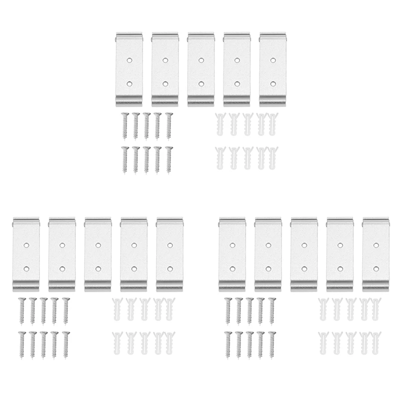 

15 PCS Foldable Wall Hook, Invisible Folding Aluminum Wall Mount Hook Headphones Holder (Silver)