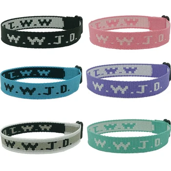Harong WWJD Braccialetti colorati regolabili Braccialetti con Gesù che ferita Regali di gioielli cristiani ispiratori per donne e uomini 1