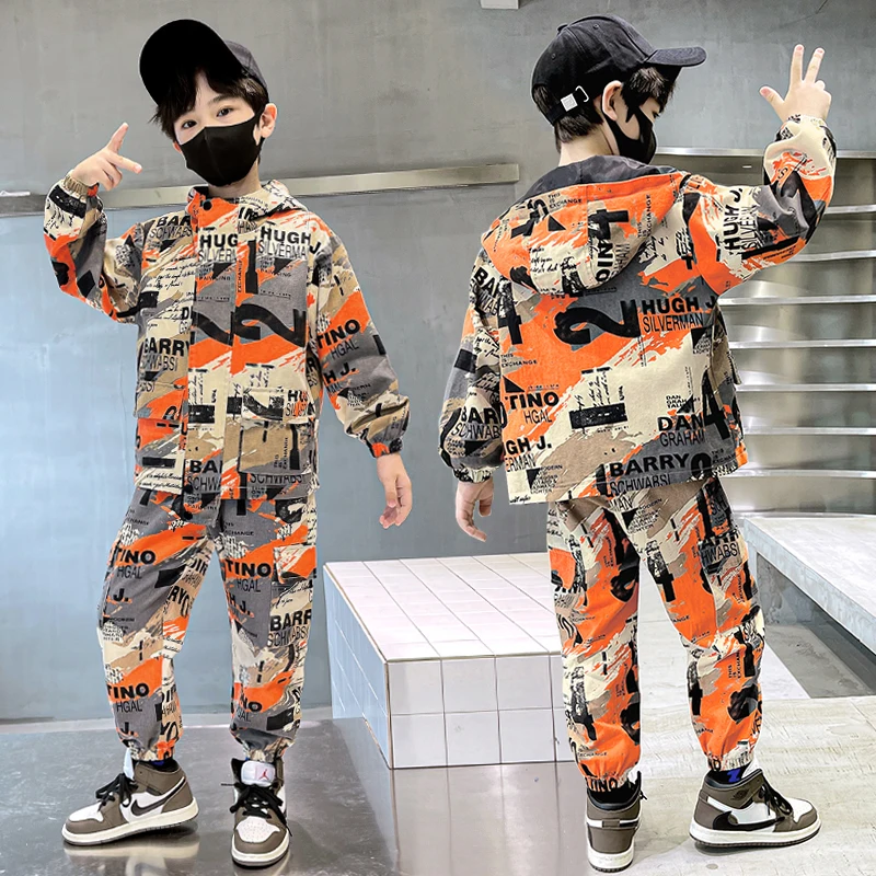 

Spring Autumn Children's Clothes Baby Boys Zipper Coat+Pants Set Kids School Costume Toddler Teenager Clothing High Quality