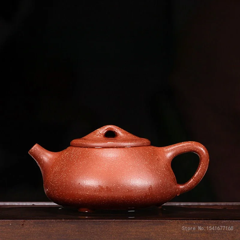 Chinese Style Classic Dragon Blood Color Sand Tea Pot, Xishi Yixing Purply Teapot, Handmade Kongfu Tea Pots, 240ml, 1Pc
