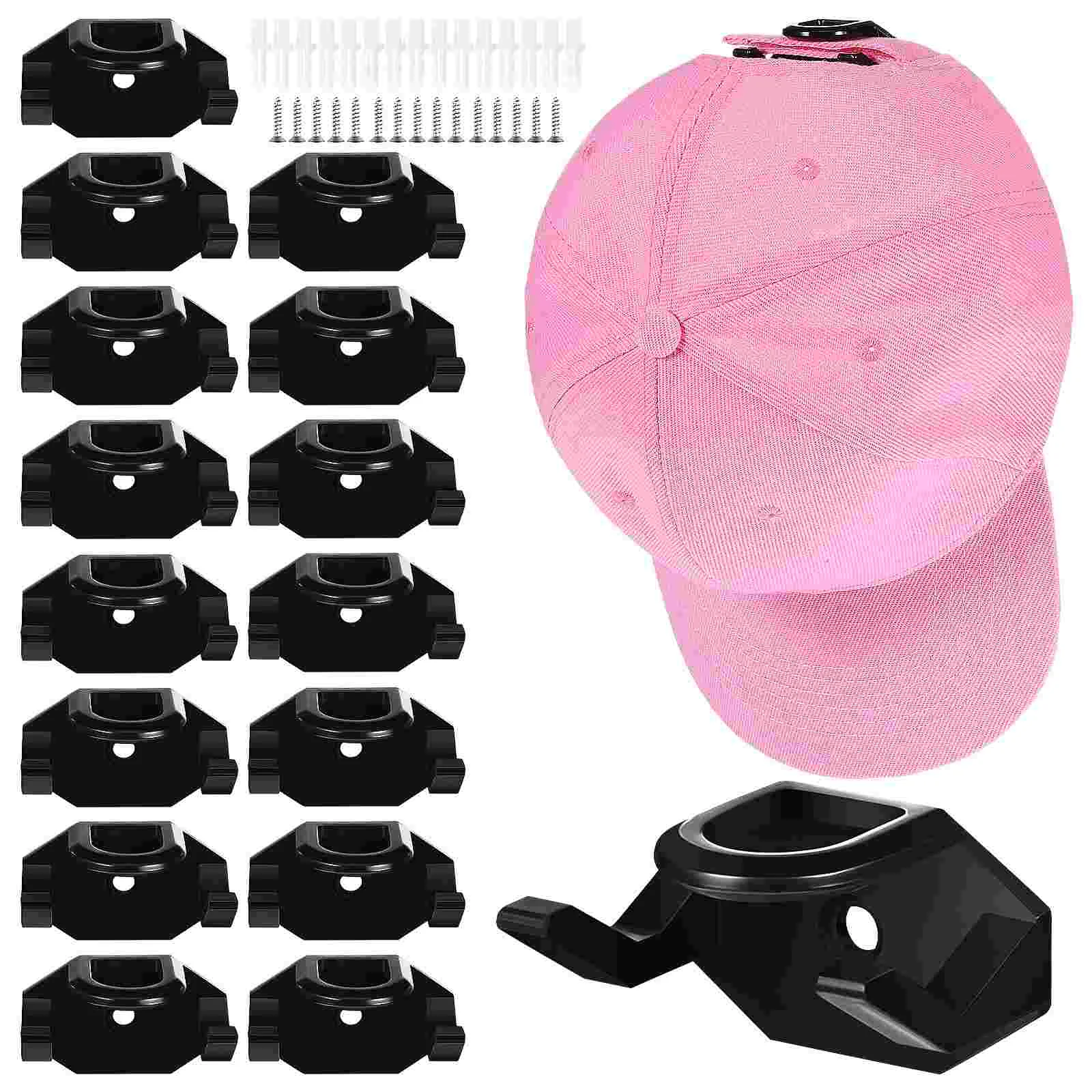 

Baseball Hat Hooks Wall Mounted Adhesive Cap Rack Hat Holder Headphone Necklace Storage Hooks Organizer