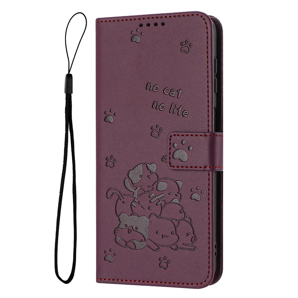 Curte Cat Leather Wallet Phone Cover Case