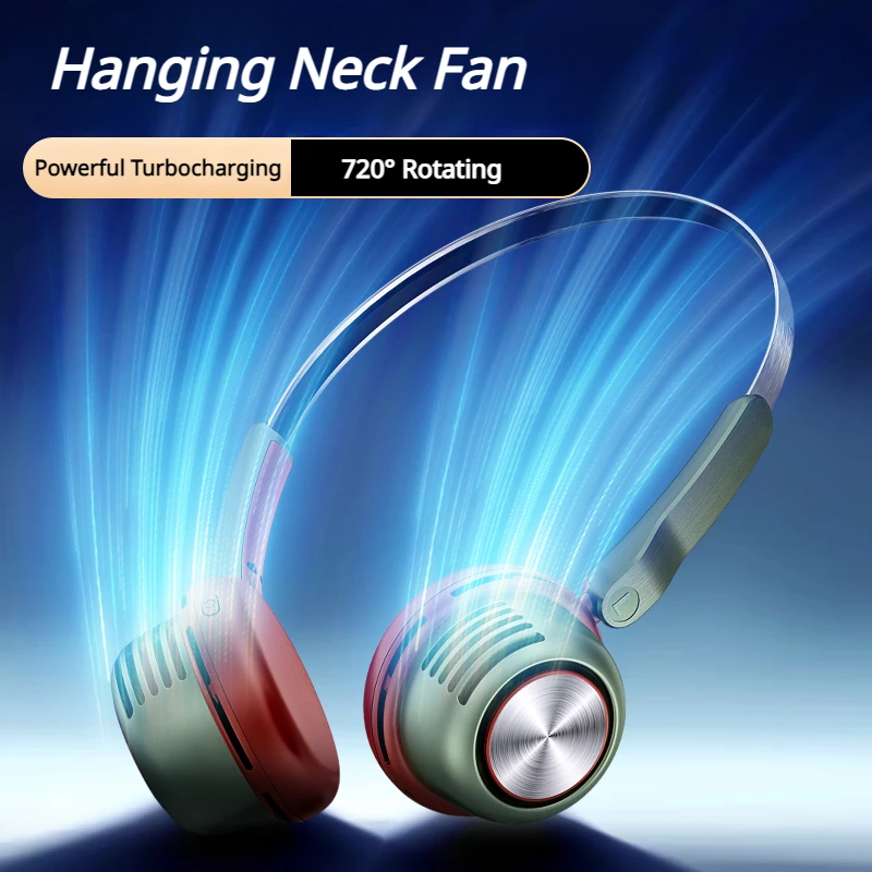 

Eary New USB Rechargeable Neck Fan Long Life Lazy Portable Handheld Mute Students with Refrigeration Hanging Neck Small Fan