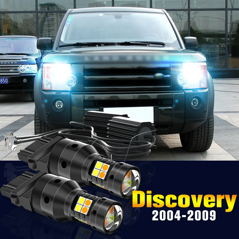 

2pcs LED Dual Mode Turn Signal+Daytime Running Light DRL Lamp For Land Rover Discovery 3 2004-2009 2005 2006 2007 Accessories