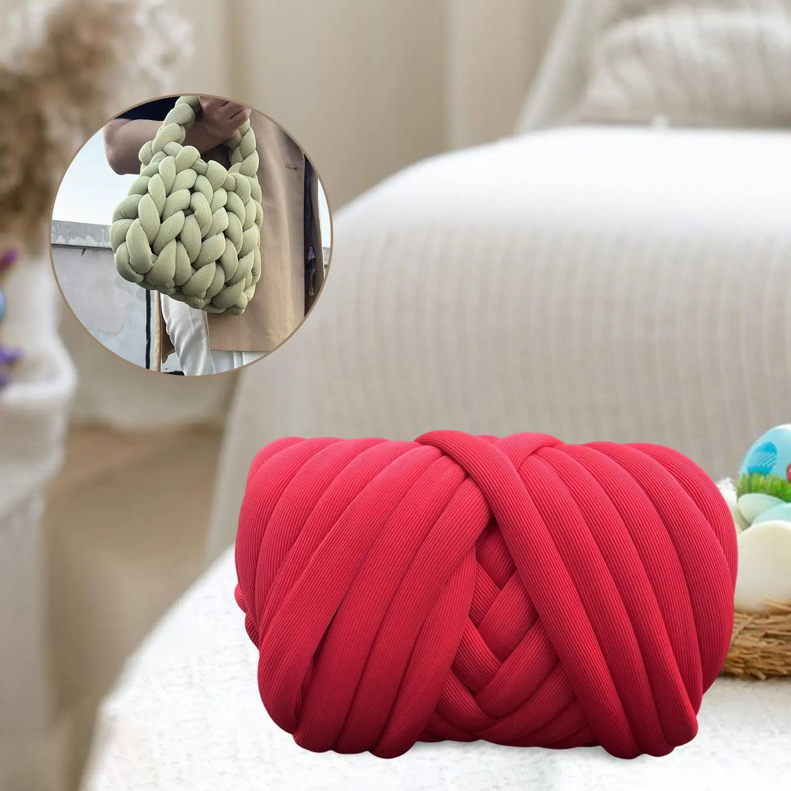 Chunky Yarn 500G Crocheting Bulky Chunky Yarn for Baskets Rug Making Throw 4