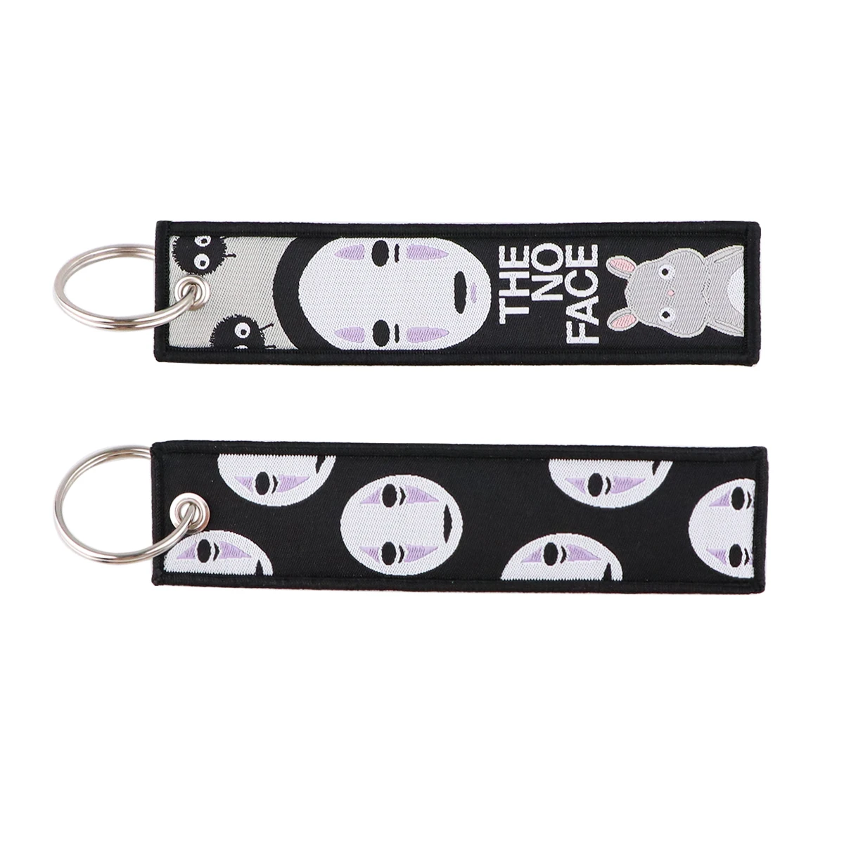 Anime Movie Embroidery Key Fobs White Dragon Key Tags Keychains for Motorcycles Cars Keyring Cosplay Accessories Fans Gifts