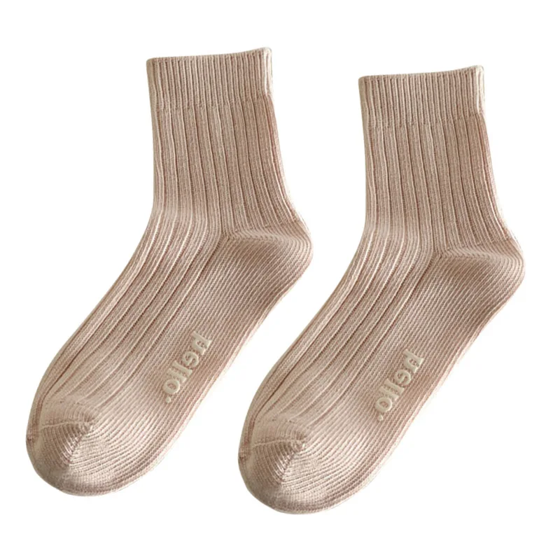 Women's Socks Japanese Fashion Spring Summer Female Simple Socks Soft Breathable Absorb Sweat Colorful