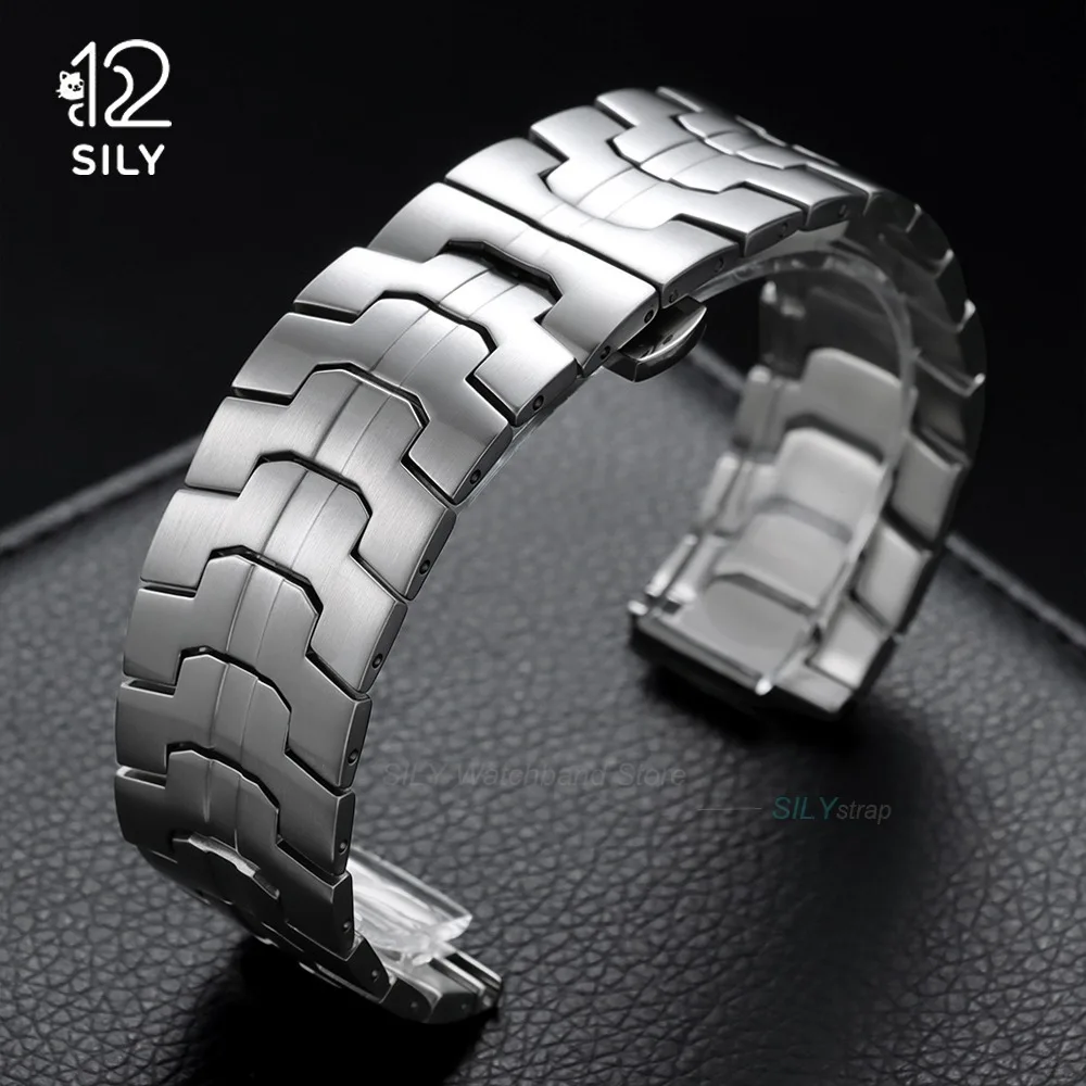 Stainless Steel Universal Watch Strap with Folding Buckle - Business Metal Wristband Accessories
