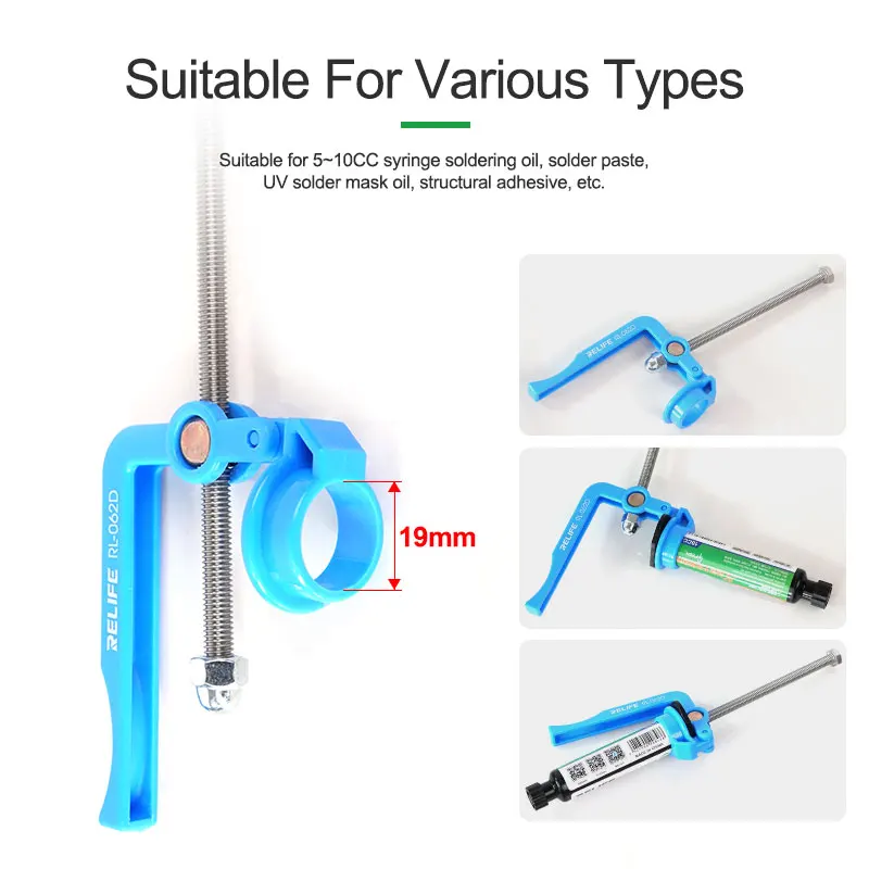 Sdc0d3aca2fc04861adb6f5d40fc4f2f4Q RELIFE 5CC~10CC Rosin Flux Barrel Extruder Manual Labor-Saving Glue Gun For Syringe Welding Oil, Solder Paste, UV Mask Oil,Glue