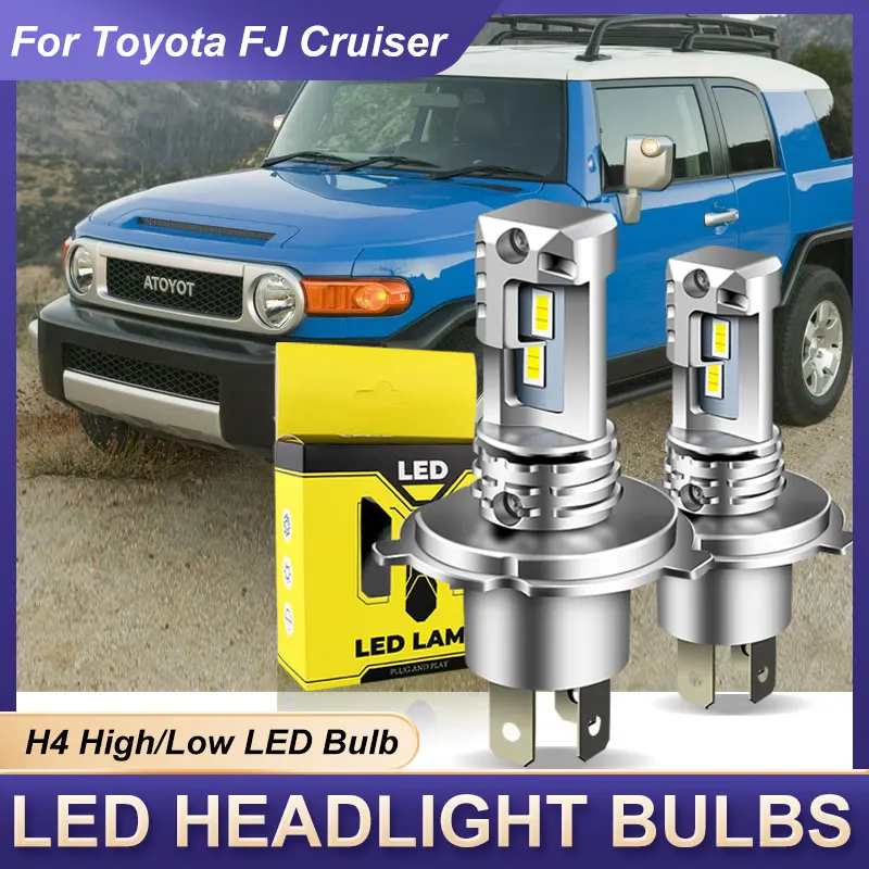 

2pcs LED Headlight High/Low Beam Bulbs H4 9003 HB2 Bright Lamps CANbus 12000lm For Toyota FJ Cruiser 2007 2008 2009-2014 6000k