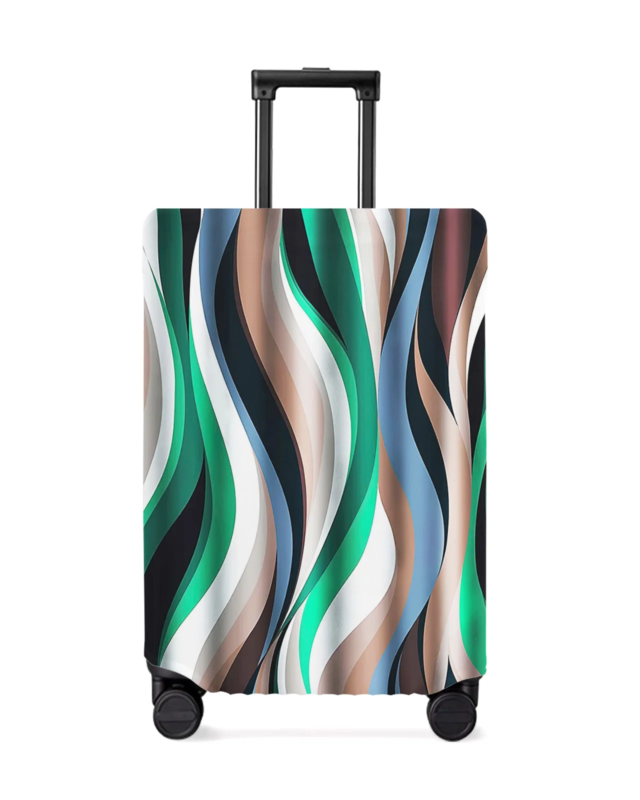 abstract-gradient-line-color-block-green-luggage-cover-stretch-baggage-protector-dust-cover-for-18-32-inch-travel-suitcase-case