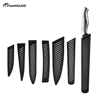 주방 칼 칼집 블랙 플라스틱 칼 커버, 칼날 보호대 커버, 가장자리 가드 케이스, 뼈 과일 빵 요리사 칼 도구