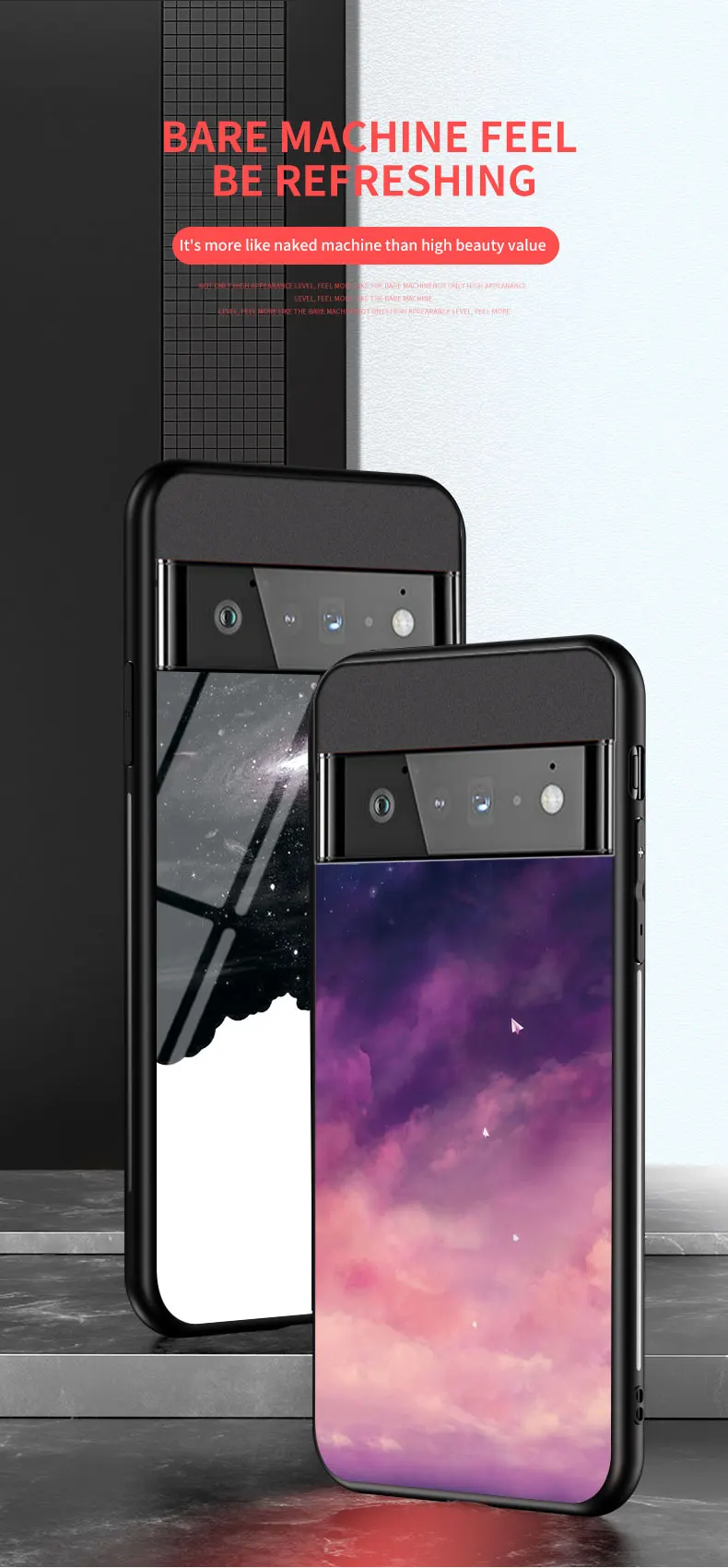 Per Google 7 6 Pro Custodia DECLAREYAO Cover in vetro rigido per Google Pixel 5 XL 4 4A 3 3A 2 1 Custodia in silicone ultra sottile Tempere_voghion.com