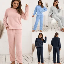 

Women Winter Pajamas Set Thick Warm Flannel Homewear Winter Lounge Wear Female Flannel Pajamas Home Pants Warm Home Clothes Suit