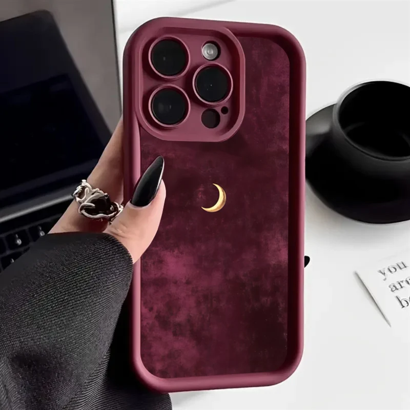 Minimalist Sun Moon Pattern Silicone Phone Case Cover