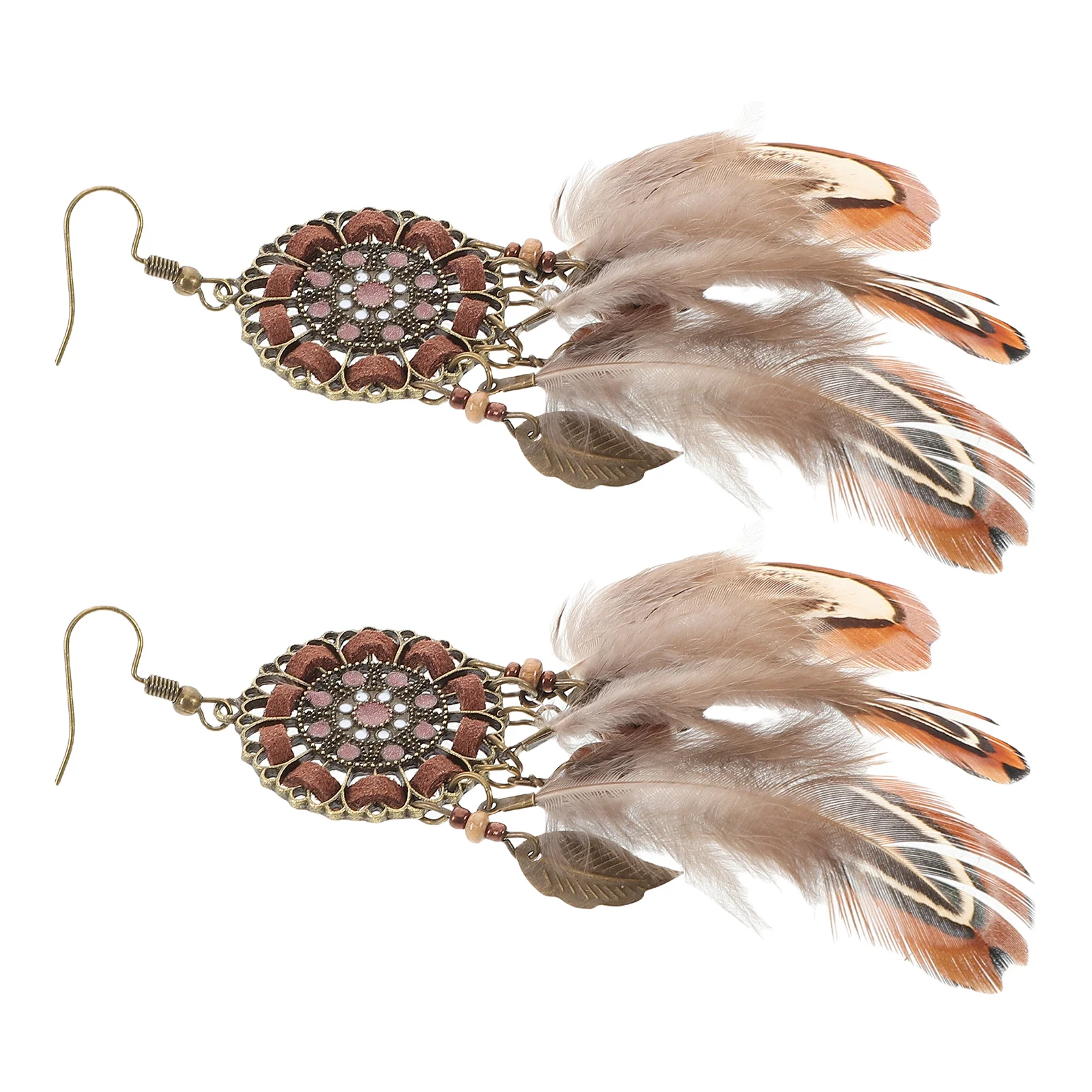 Feathered Tassel Earrings Boho Earrings Dangle Earrings Dream Catcher Earrings Native Jewelry Sets Fashion Jewelry Travel 5