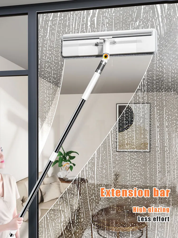 Mopall Glass Brush Windows Clean Squeegee Mop Soft Microfiber Telescopic Multifunction Scraper
