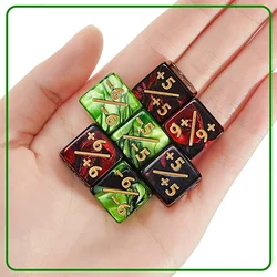 Set of 10 Colorful 16mm Six-Sided Dice for Card Gaming and Counting (Mix 2)
