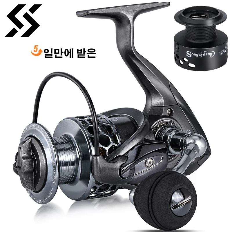 Spinning Fishing Reel Unbranded - 13+1 Ball Bearings, Aluminum Alloy Spool, 5 Gear Ratios Ultra Smooth Powerful Reel 1000-5000 Series Spinning Fishing Reel Unbranded - 13+1 Ball Bearings, Aluminum Alloy Spool, 5 Gear Ratios Ultra Smooth Powerful Reel 1000-5000 Series