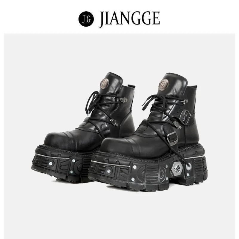 2023 new Rock Metal Gothic Locomotive Men's Female Summer Punk platform shoes