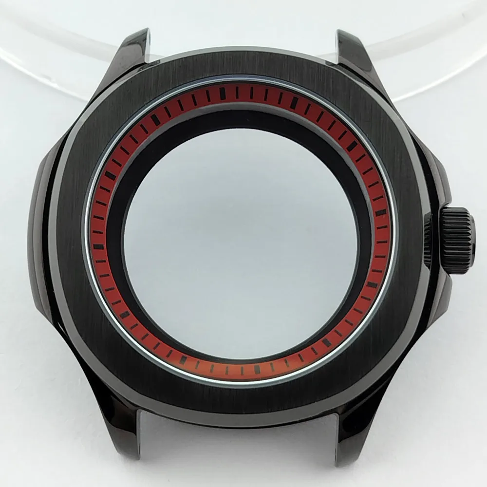 Elegant Men's Watch Case with Sapphire Glass, 39.5mm, 5-Bar Water Resistance, for 28.5mm Dial Accessories