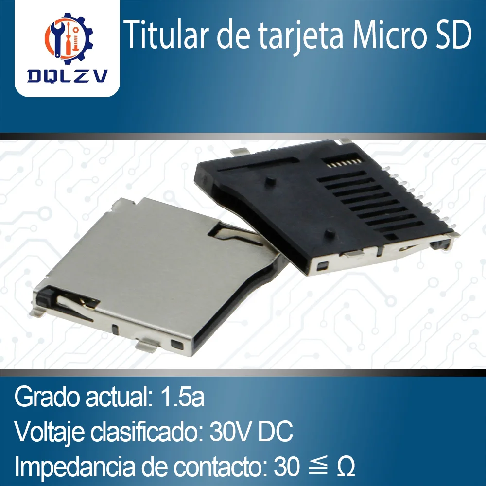 Adaptador de enchufe de tarjeta SD, conector PCB automático, conectores de ranura para tarjeta SD, cubierta de tarjeta TF, apto para teléfono, tableta, vehículo Naviga