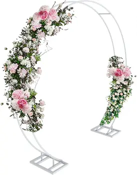 Large Round Metal Backdrop Stand Wedding Archway Garden Arch Steel Frame for Weddings Proposal Anniversary Parties 1
