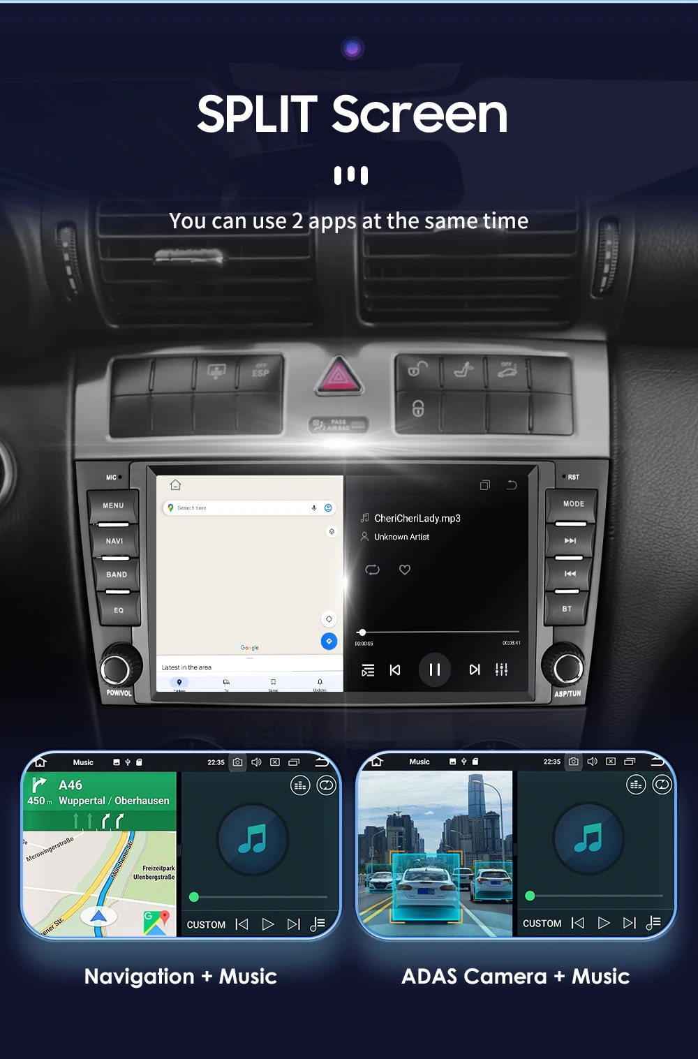 Autoradio todo en uno Android Hizpo de 8 pulgadas para Mercedes Benz Clase C W203/CLC W203 CLK W209 Autoradio Multimedia estéreo Carplay 2