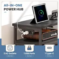 JHK TV Stand Dresser For Living Room With 6 Fabric Drawers Storage Up to 45 inch TV Wood Top TV Media Console Table Cabinet 3