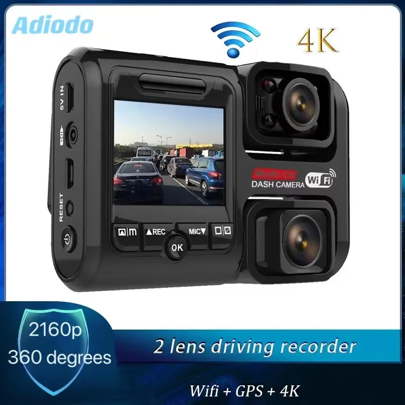 

4K 2160P WIFI Logger Dual Lens Car DVR Novatek 96663 Chip Sony IMX323 Sensor Night Vision Dual Camera Dash Cam Recorder