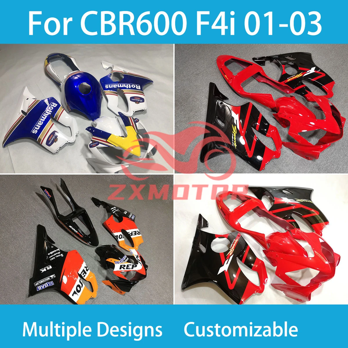 

Детали обтекателей CBR600F4i 2001 2002 2003 полный комплект обтекателей кузова ZXMT Пластиковый Набор для Honda CBR600 F4i 01 02 03