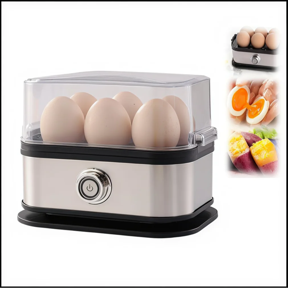 200W Power Eggs Boiler Space Saving Auto Shut-Off Smart Egg Cooker 6 Eggs Capacity Stainless Steel Rapid Egg Cooker2026new 1