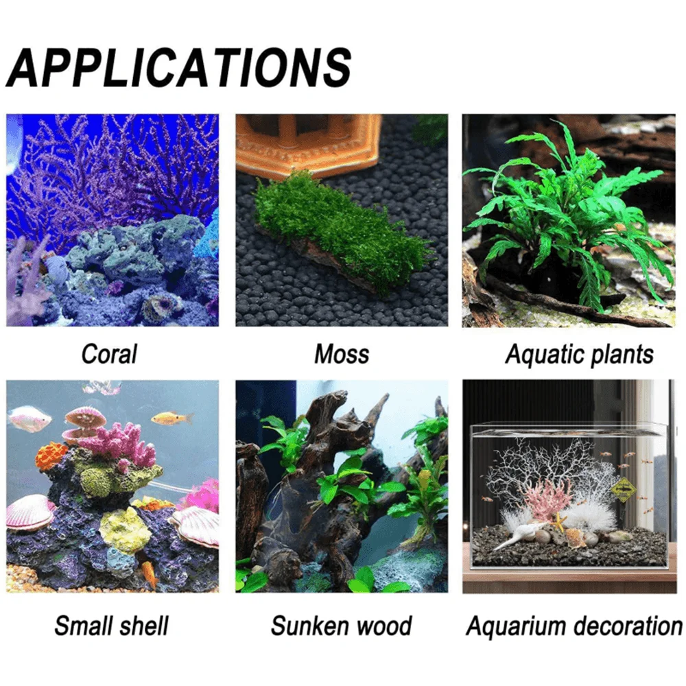 Aquarium Glue Instant Adhesive Multi-Purpose Aquarium Moss Glue for Plants And Cora Underwater Decorationls