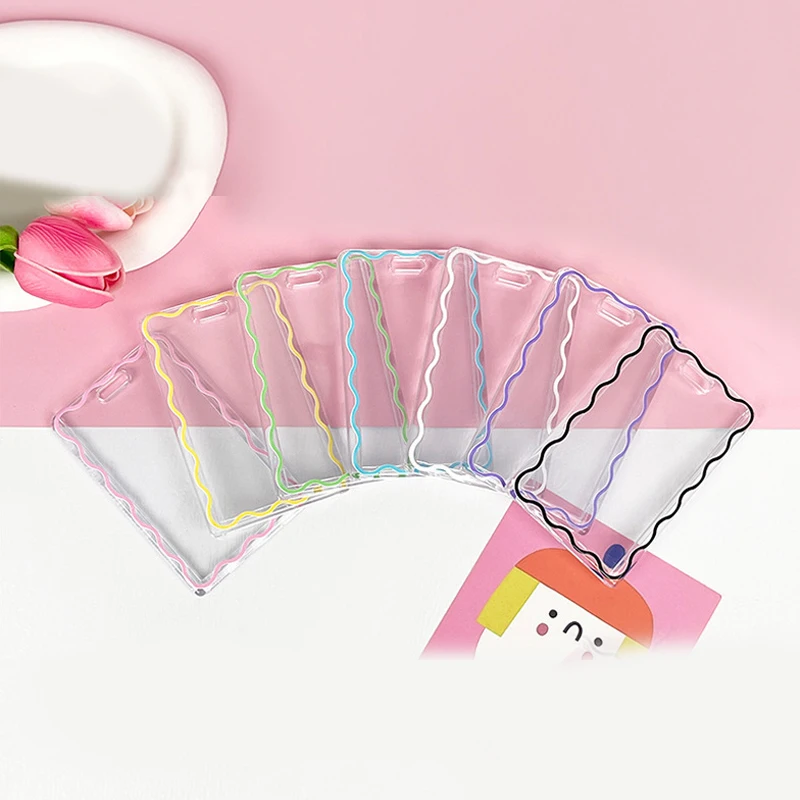 Korean Transparent Card Holder Keychain Idol Photo Sleeves Bus Card Cover Photocard Photo Protector Sticker School Stationery card holder credit card holder photo card holder card protector idol card protector memory card protector