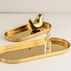 Stainless Steel Storage Tray Golden Oval  Light Luxury Jewelry  Cosmetic   Plate Swing  Home Decorative tray 4