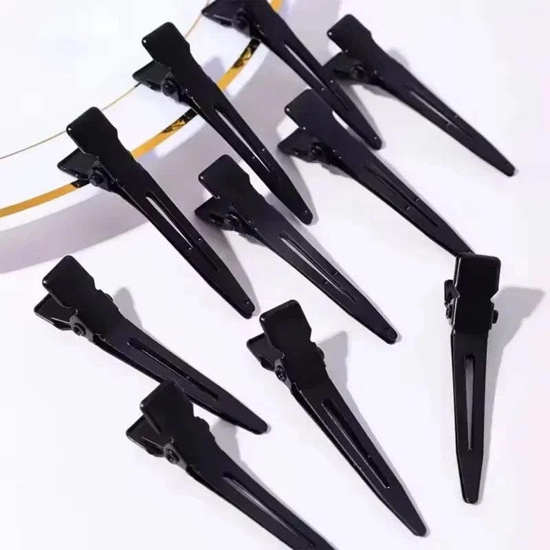 10개 블랙 덕빌 헤어 클립 논슬립 앨리게이터 헤어핀 미용실 스타일링 염색 헤어 액세서리