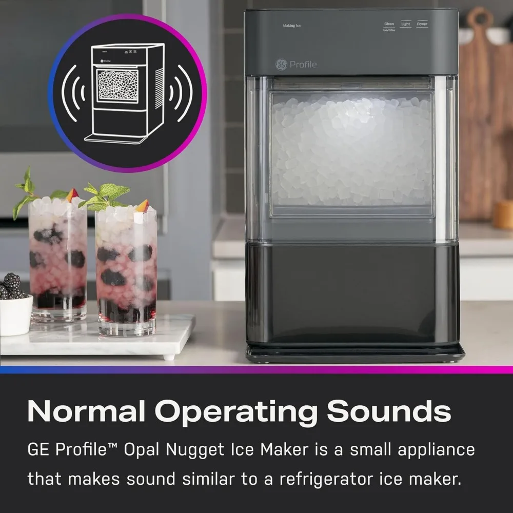 Chewable Crunchable Countertop Nugget Ice Maker, Scoop included, 38 lbs in 24 hours, Pellet Ice Machine wit