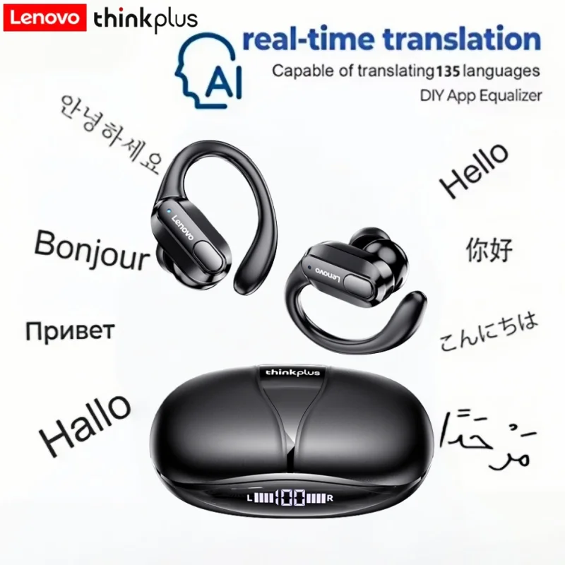 [AI Translator Earbuds]Lenovo ThinkPlus Earphone XT80 Wireless Bluetooth Sport Noise Reduction Earbud HiFi Stereo Game Headphone