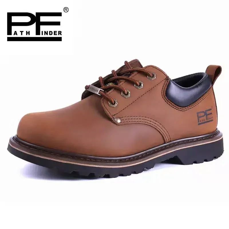 Men Genuine Leather Casual Shoes Leather Brand Men Shoes Work Safety Boots Designer Mens Flats Work & Safety Shoes pf Boots 1