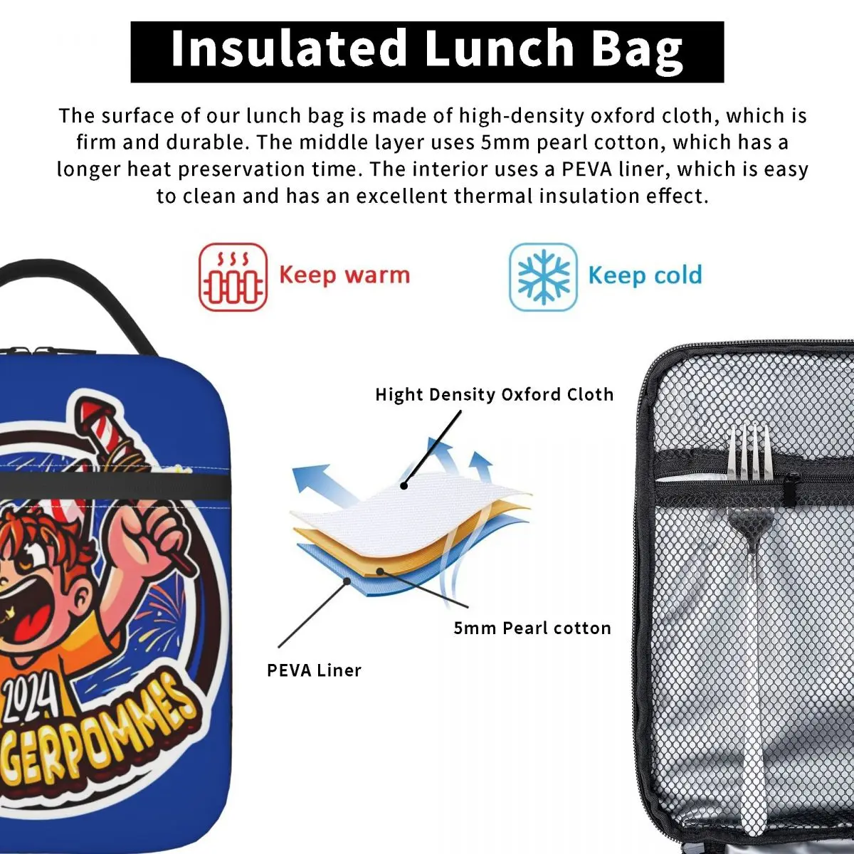 Lunch Box Burgerpommes ICrimax Y2K Merch New Songs Food Box Causal Thermal Cooler Bento For Office